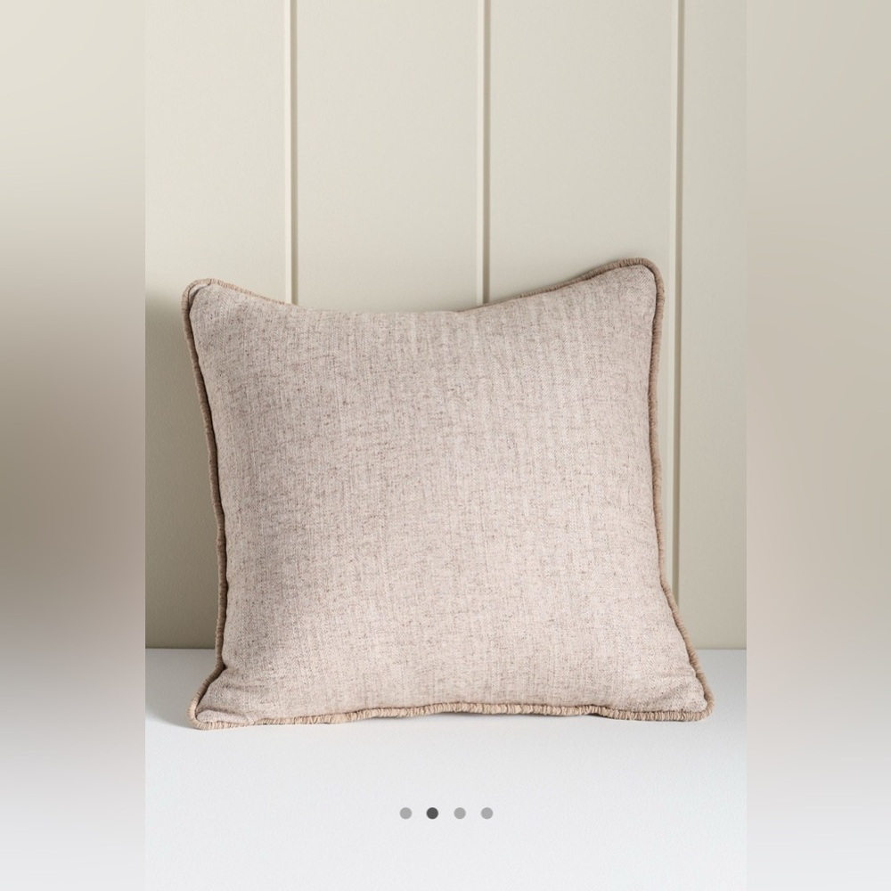 Anthropologie SET OF TWO Rowen Linen Blend Pillow in Khaki NEW
